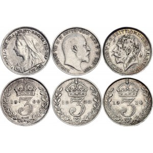 Great Britain 3 x 3 Pence 1900 - 1915