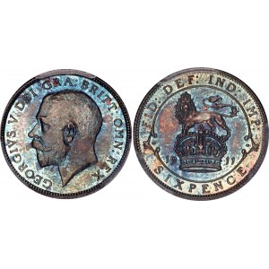 Great Britain 6 Pence 1911 PCGS PF67+