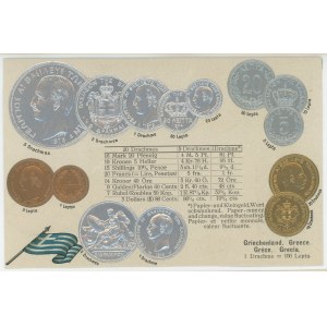 Greece Post Card Coins of Greece 1904 - 1937 (ND)