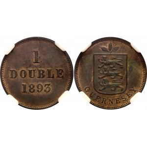 Guernsey 1 Double 1893 H CCG MS62