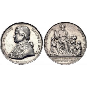 Italian States Papal States Silver Medal Pius IX - Education of Young People 1854 IX