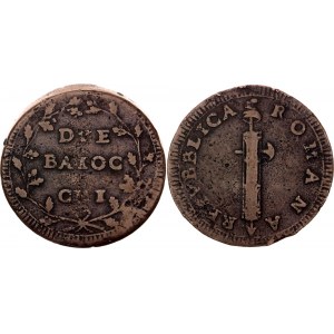 Italian States Roman Republic 2 Baiocchi 1799 (ND)