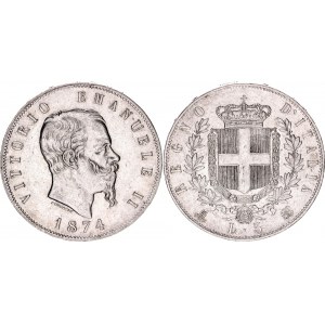 Italy 5 Lire 1874 M BN