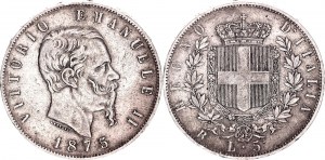 Italy 5 Lire 1875 R