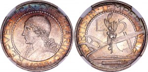 Italy 5 Lire 1934 NGC MS64