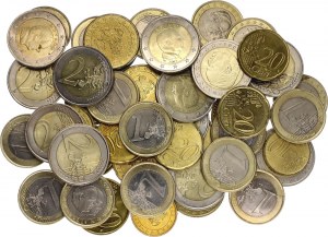 Monaco Lot of 49 Coins 2001 - 2015