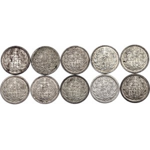 Netherlands 10 x 25 Cents 1911 - 1940