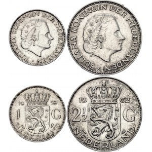 Netherlands 1 & 2-1/2 Gulden 1958 - 1962