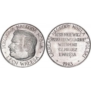 Poland Silver Medal Awarding the Nobel Peace Prize to Lech Walesa 1983