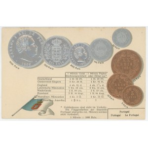 Portugal Post Card Coins of Portugal 1904 - 1937 (ND)