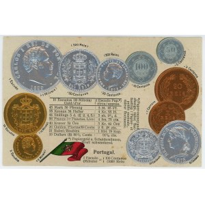 Portugal Post Card Coins of Portugal 1904 - 1937 (ND)