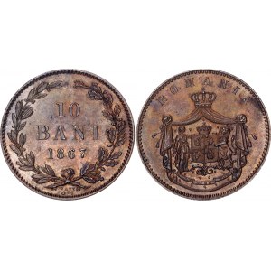 Romania 10 Bani 1867 WATT & Co