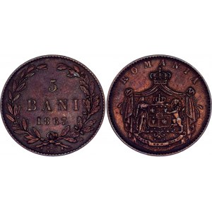 Romania 5 Bani 1867 WATT & Co