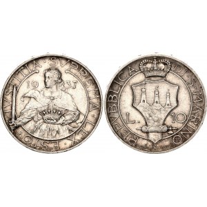 San Marino 10 Lire 1937 R