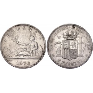Spain 5 Pesetas 1870 (*70) SNM