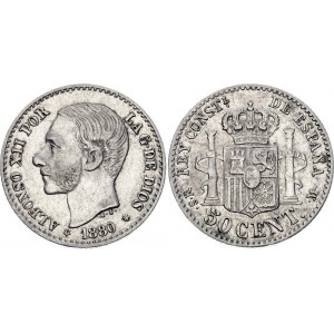 Spain 50 Centimos 1880 (*80) MSM