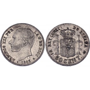 Spain 50 Centimos 1885 (86) MSM