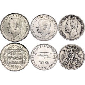 Sweden 2 - 5 - 10 Kronor 1897 - 1972
