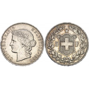 Switzerland 5 Francs 1890 B