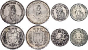 Switzerland Lot of 4 Coins 1932 - 1963 B