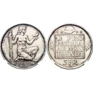Switzerland 5 Francs 1936 B NGC MS64