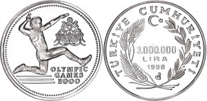 Turkey 3000000 Lira 1998