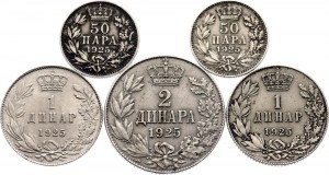 Yugoslavia Lot of 5 Coins 1925