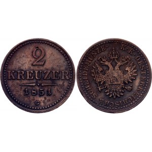 Austria 2 Kreuzer 1851 G