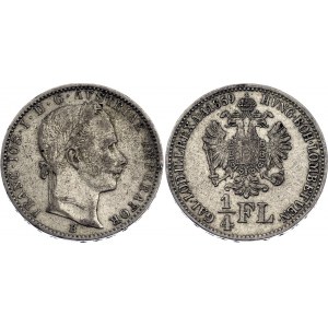 Austria 1/4 Florin 1859 B