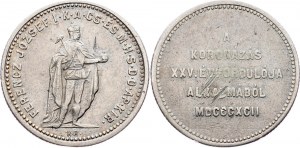 Hungary Silver Token for 25th Anniversary of FJI Coronation 1892