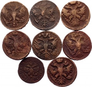 Russia Lot of 8 Coins 1710 - 1750