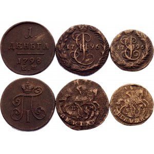 Russia Lot of 3 Coins 1796 - 1798