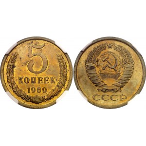 Russia - USSR 5 Kopeks 1969 NGC PL64