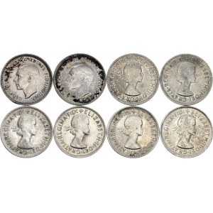 Australia 8 x 3 Pence 1943 - 1962
