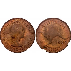 Australia 1 Penny 1964 P NGC MS64 RB