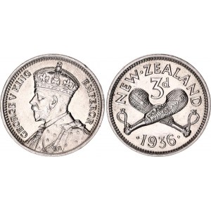 New Zealand 3 Pence 1936