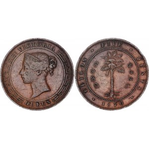 Ceylon 5 Cents 1870