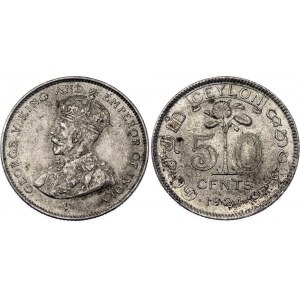 Ceylon 50 Cents 1924