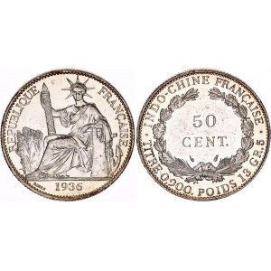 French Indochina 50 Centimes 1936
