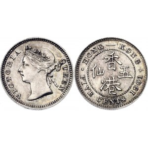 Hong Kong 5 Cents 1901