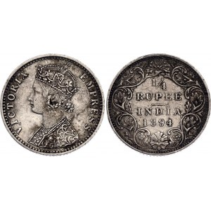 British India 1/4 Rupee 1894