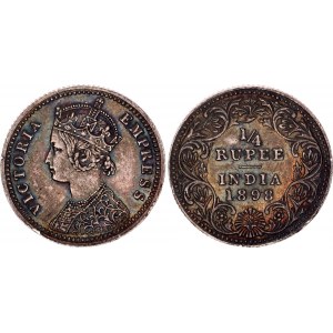 British India 1/4 Rupee 1898