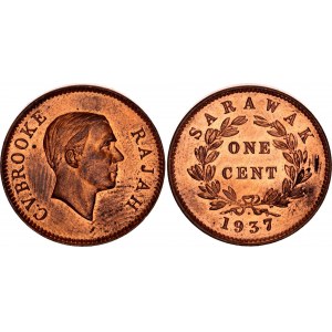 Sarawak 1 Cent 1937 H