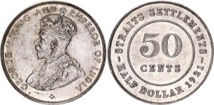 Straits Settlements 50 Cents 1921