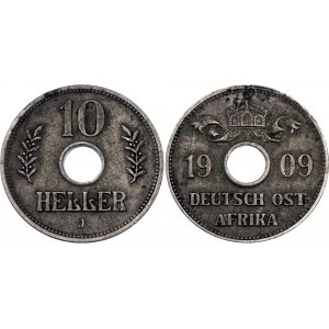 German East Africa 10 Heller 1909 J