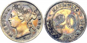 Mauritius 20 Cents 1877 H