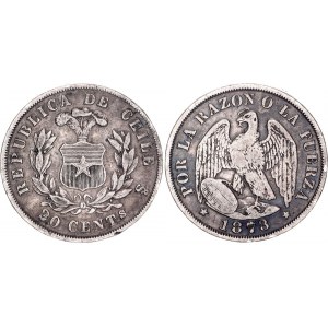 Chile 20 Centavos 1873 So