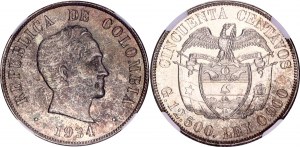 Colombia 50 Centavos 1934 S NGC MS 65+
