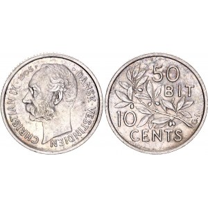 Danish West Indies 10 Cents / 50 Bit 1905 P GI