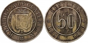Guatemala 50 Centavos 1870 R